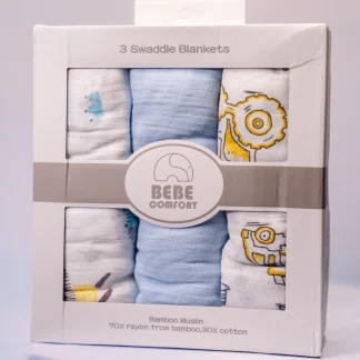 Bamboo & cotton muslin swaddle blanket - 3 Pcs