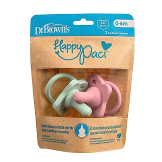 Dr. Brown's HappyPaci Silicone Pacifier (0-6 months) - 2 Pack