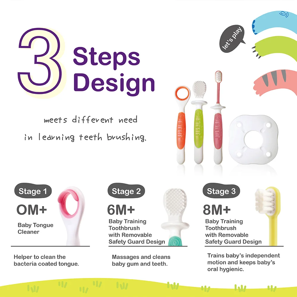 Farlin 3 stage oral hygiene tooth brush - Image 2